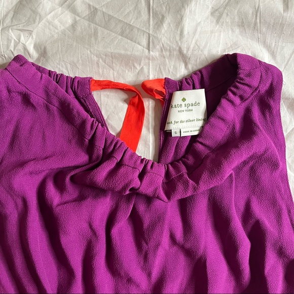 Kate Spade Purple Dress with Back Tie Detail Size S - Picture 3 of 8